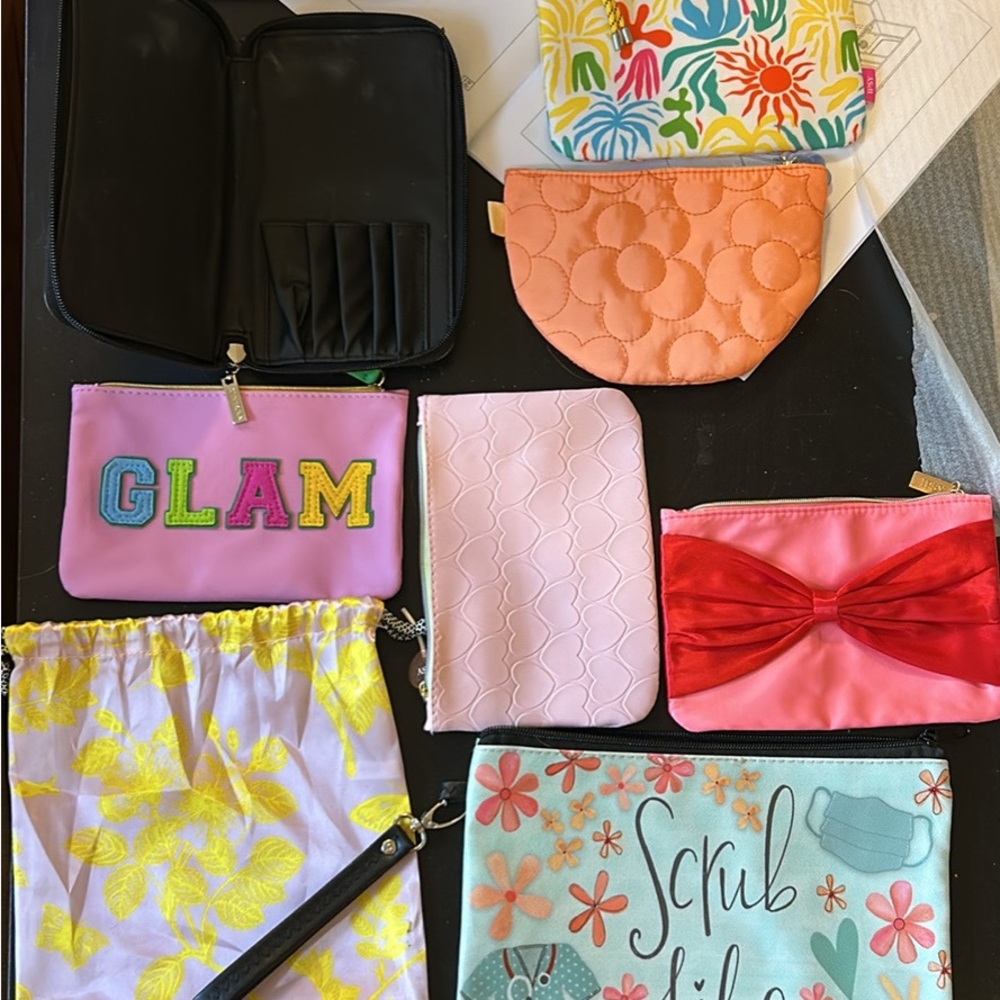 Ipsy Colorful Cosmetic Bags Set